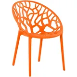 CLP Gartenstuhl Hope Kunststoff I Stapelstuhl wetterfest und UV-beständig I Outdoorstuhl pflegeleicht I Sessel für draußen, Farbe:orange