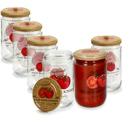 6er Set Tomato Sturzglas 660ml Einmachglas + TO82 Deckel Vorratsglas einkochen
