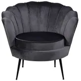 VCM Relaxsessel Nice Velours 83 x 76 x 0 cm Grau
