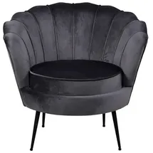 VCM Relaxsessel Nice Velours 83 x 76 x 0 cm Grau