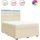 vidaXL Boxspringbett mit Matratze Creme 160x200 cm Stoff