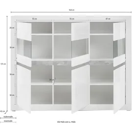 Home Affaire Highboard 164 x 131 x 42 cm Weiß