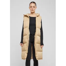 URBAN CLASSICS Long Hooded Puffer Weste Union Beige M