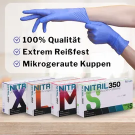 altruan Nitril Handschuhe, Einmalhandschuhe, blau - 100 Stück, Größe XL