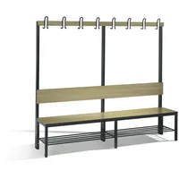 C+P Garderobenbank mit Rückenlehne, Basic Plus, H1650xB1960xT407mm