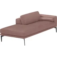 Egoitaliano Ottomane »Masu, Design trifft super Sitzkomfort, mit toller Detailverarbeitung«, Rückenkissen und Armteilrolle für mehr Komfort, mit Metallfüßen rosa