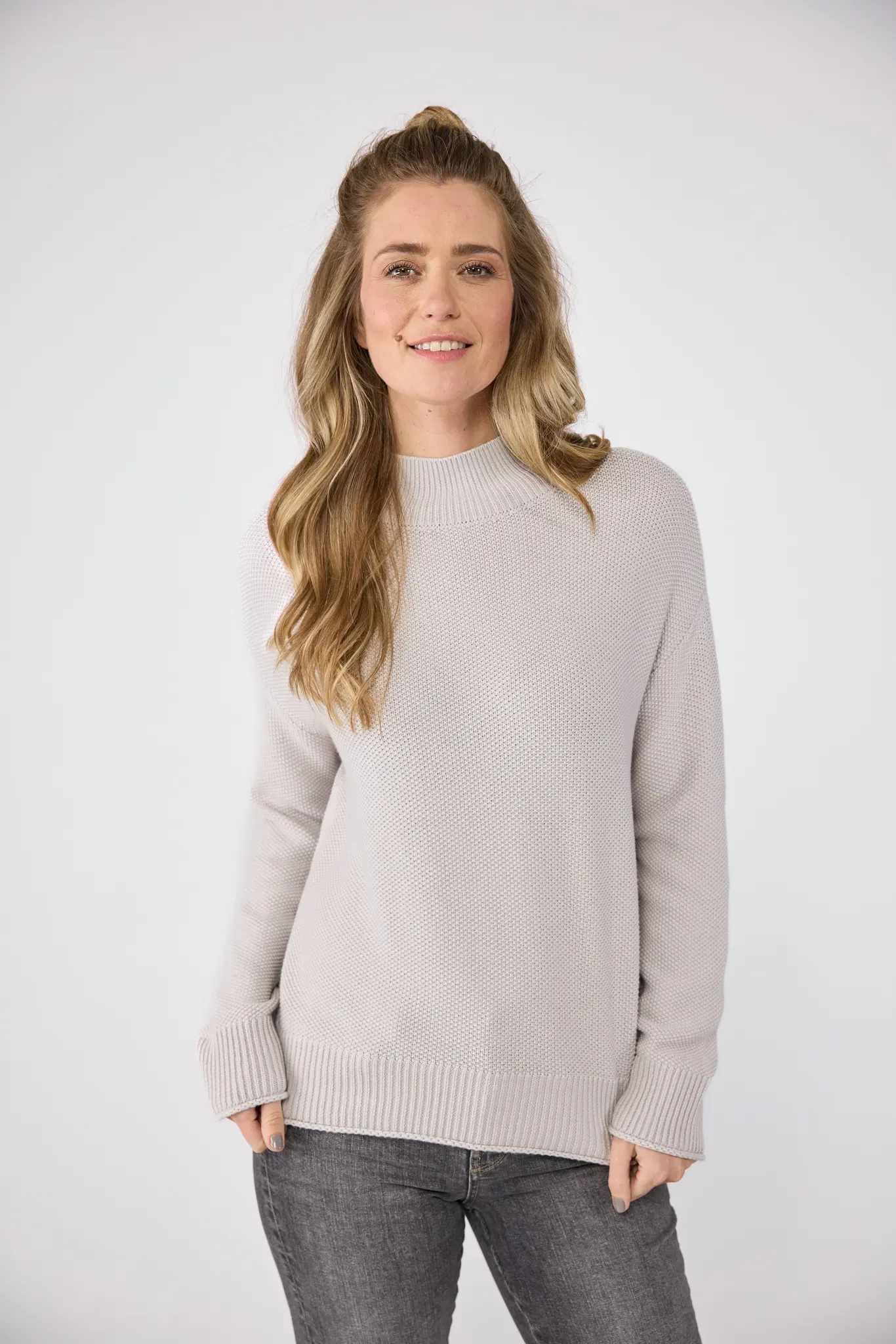 Lieblingsstück Stehkragenpullover »NeeleEP«, mit Perlmuster Lieblingsstück beige 48