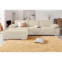 sit&more Ecksofa »Coria L-Form«, mit XL-Recamiere, wahlweise mit Bettfunktion beige