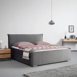 Boxspringbett Leonora ca. 200x200 cm Grau mit Topper