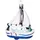 Brubaker Weißes Segelboot - Handbemalte Weihnachtskugel aus Glas - Mundgeblasener Christbaumschmuck Figuren lustig Deko Anhänger Baumkugel - 12 cm