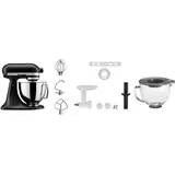 KitchenAid Küchenmaschine 5KSM125EBM SCHWARZ MATT, Gratis Fleischwolf, Schüssel, Spritzgebäckvorsatz (Wert: ca.238,- UVP) schwarz