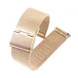 Microwear Uhrenarmband,16mm 18mm 20mm 22mm Ersatz Edelstahl Metallgitterband,Schnellverschluss Uhrenarmband Metallschraube,Smart Watch Armbänder für Männer Frauen (Rose Gold)