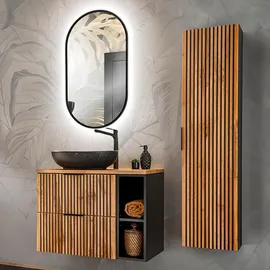 petits-meubles Gaia 2-tlg. Eichenoptik/Schwarz