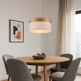 GLOBO Hängeleuchte 1-flg. 40 cm rund Textil weiß