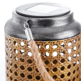 ETC Shop Outdoorleuchte Solar Laterne Außen Boho Deko Solarleuchte Solarlaternen für Außen Garten, hängend stehend, led, DxH 12 x 16 cm, 2er Set