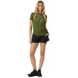 super.natural Damen Rock Flowers T-Shirt (Größe L, oliv)