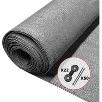 VOUNOT Zaunblende 1,5 x 10 m grau Polyethylen
