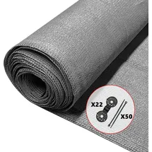VOUNOT Zaunblende 1,5 x 10 m grau Polyethylen