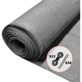 VOUNOT Zaunblende 1,5 x 10 m grau Polyethylen