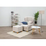 Home Affaire Ohrensessel »Oliver«, Ohrensess,mit Hocker,Zierkissen,Klassische Form, beige