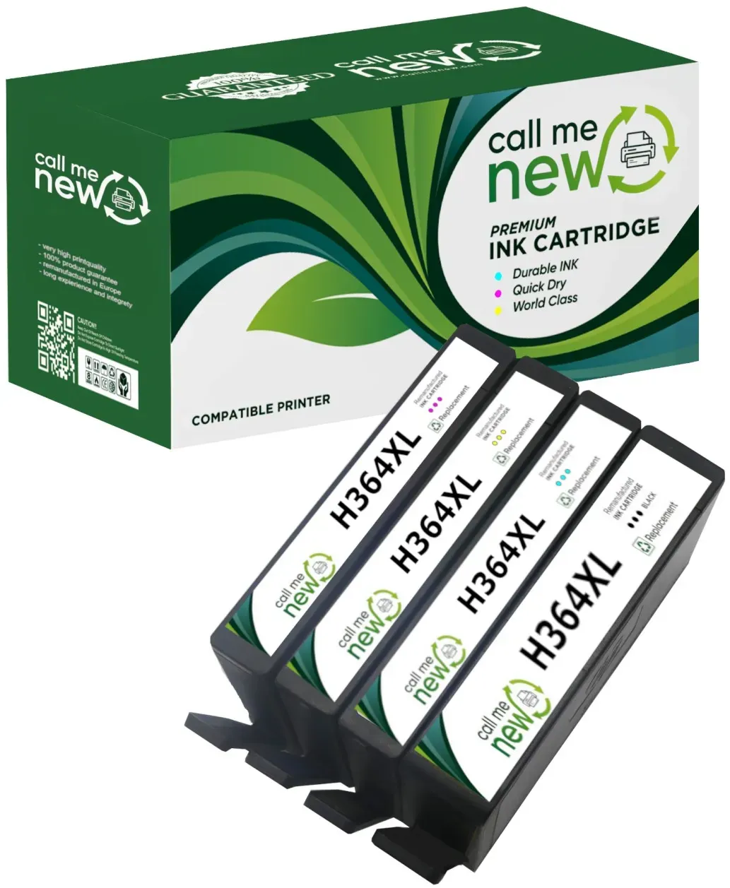 4x callmenew TINTE PATRONE für HP 364 XL für Deskjet 3070 3520 3522 Officejet...