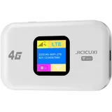 JICICUXI 4G Mobiler WLAN Router,tragbares WLAN für unterwegs ohne Vertrag, LTE 150 Mbps,2100mAh -Lange Akkulaufzeit, LCD Display,Einfache Einrichtung ,Mobiler Hotspot für Reisen, Camping, Hotels