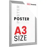 ALLboards Plakatrahmen Silber A3 3er Set