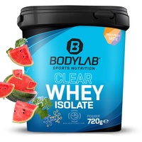 Bodylab24 Clear Whey Isolate 720g Wassermelone, Eiweiß-Shake aus bis zu 96% hochwertigem Molkenprotein-Isolat, erfrischend fruchtiger Drink, Whey Protein-Pulver kann den Muskelaufbau unterstützen
