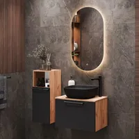 Planetmöbel Waschtischunterschrank Astra 60 cm gold eiche / anthrazit