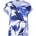 Kurzarmshirt Blau/Weiß 36