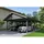 SKANHOLZ Doppel-Carport Wallgau 6,20 x 9,00 m grau mit roten Schindeln