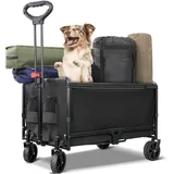 HOMECALL Bollerwagen klappbar 120L schwarz