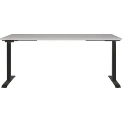 Schreibtisch GERMANIA "Lemont", braun (kaschmir, schwarz, kaschmir), B:180cm H:72cm T:80cm, Tische, Elektrisch höhenverstellbarer Schreibtisch