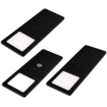 Kalb Material Für Möbel kalb LED Unterbauleuchten schwarz 5W- sehr flache Küchenleuchte Touchdimmfunktion 3er Set Warmweiß