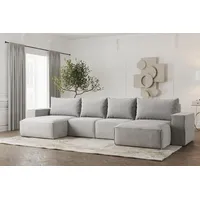 Fun Möbel Wohnlandschaft U-Form Sofa ESTELLE in Stoff Poso