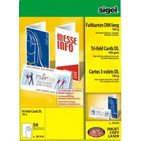 Sigel Faltkarten weiß DIN lang weiß