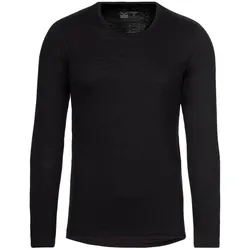 Longsleeve TRIGEMA "TRIGEMA Sportshirt aus Merinowolle", Herren, Gr. L, schwarz, 80% Wolle (Merinowolle), 20% Polyamid, sportlich, Langarm, Shirts