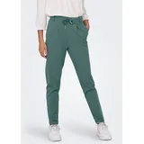 Only Jogger Pants "ONLPOPTRASH LIFE EASY COL PANT PNT NOOS", Damen, Gr. S (36), Länge 30, grün (schwarz forest), Milano Rib, Obermaterial: 63% Viskose, 32% Nylon, 5% Elasthan, unifarben, regular fit lang, Hosen, mit elastischem Bund und Kordelzug
