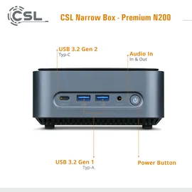 CSL Narrow Box Premium Mini-PC 2023 16 GB RAM 1000 GB SSD Intel UHD Graphics Windows 11 Pro