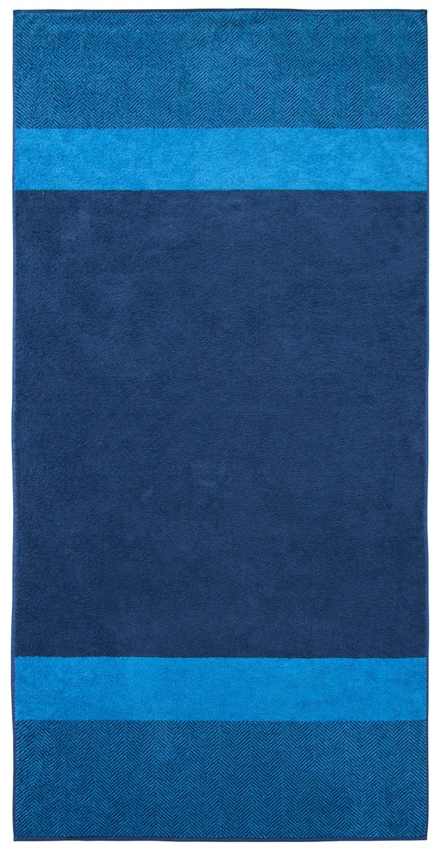 Dyckhoff Saunatuch Two-Tone-Stripe blau 100 x 200 cm