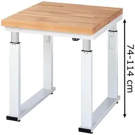Rau Werkbank adlatus 600 elektrisch höhenverstellbar Buche-Massiv-Platte 750 mm x 900 mm