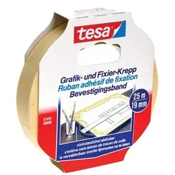 tesa Grafik- und Fixierkrepp, rückstandsfrei ablösbar, 25m x 19mm / 96 Rollen
