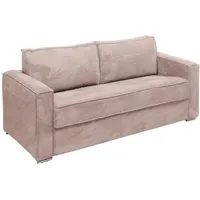 Vente-unique - Schlafsofa mit Matratze 4-Sitzer - Cord - Rosa - Liegefläche 160 cm - Matratze 22 cm - loreto