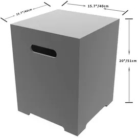 ELEMENTI Abdeckung für 5 kg Gasflasche 40 x 40 x 51 cm Beton Grau