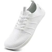 IceUnicorn Breite Barfuss Schuhe Damen Barfußschuhe Leichte Zero-Drop Atmungsaktiv Unisex Herren Minimalistische Outdoor(555Weiß,40EU - 40 EU Weit