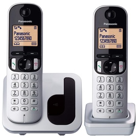Panasonic KX-TGC212 DECT-Telefon Anrufer-Identifikation Metallisch