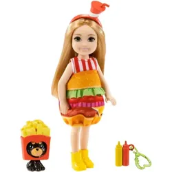 MATTEL GHV69 GRP69 Barbie Chelsea Puppe im Burger-Kostüm