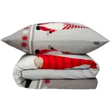 SCHIESSER Balduin Weihnachts-Wichtel Grau 135 x 200 cm + 80 x 80 cm