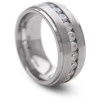 Vivance Partnerring "Classics" zeitloser Edelstahl Ring mit Zirkonia Steinen 19 = 60 mm Umfang