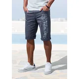 John Devin Bermudas »aus elastischer Baumwollmischung« mit großem Druck auf dem Bein, 3/4 Shorts, Gr. 33 - N-Gr, anthrazit, , 56492423-33 N-Gr